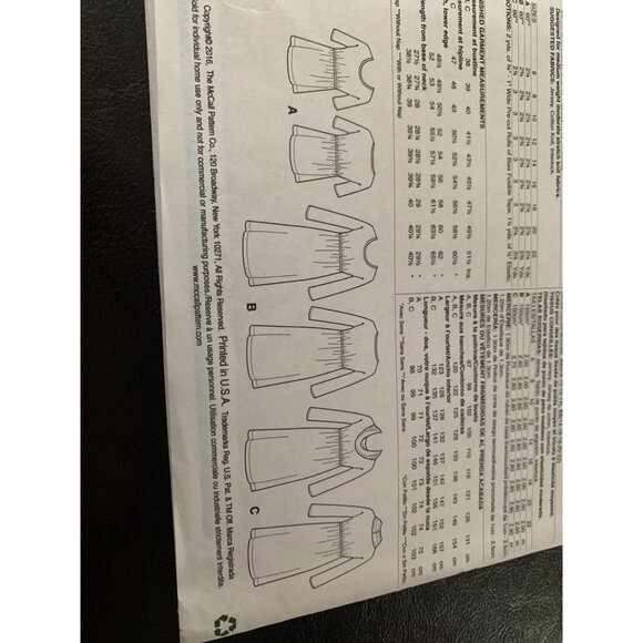 McCall's Misses Dress Shirt Sewing Pattern Sz 14 - 22 M7353 - Uncut - Picture 6 of 9